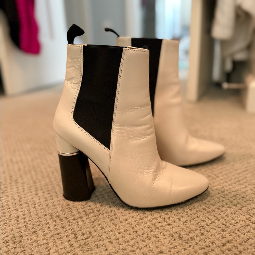 3.1 Phillip Lim White and Black Women's Ankle Boots